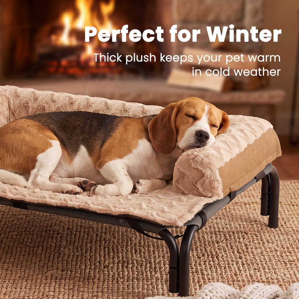Plush Pet Mat for Dogs & Cats, Soft Cozy Dog Bed Mat for Elevated Dog Beds, Sofa, Floor & Car, Fluffy Pet Sleeping Pad for Home, Travel & Outdoor Use