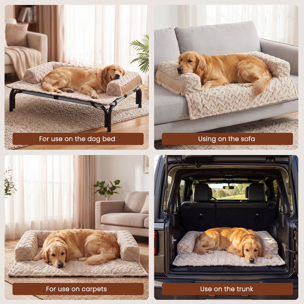 Plush Pet Mat for Dogs & Cats, Soft Cozy Dog Bed Mat for Elevated Dog Beds, Sofa, Floor & Car, Fluffy Pet Sleeping Pad for Home, Travel & Outdoor Use