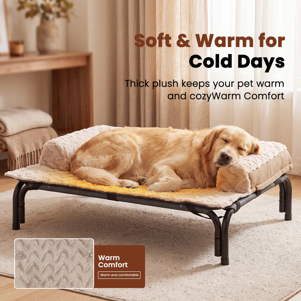 Plush Pet Mat for Dogs & Cats, Soft Cozy Dog Bed Mat for Elevated Dog Beds, Sofa, Floor & Car, Fluffy Pet Sleeping Pad for Home, Travel & Outdoor Use